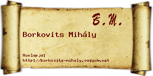 Borkovits Mihály névjegykártya