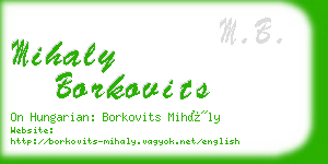 mihaly borkovits business card